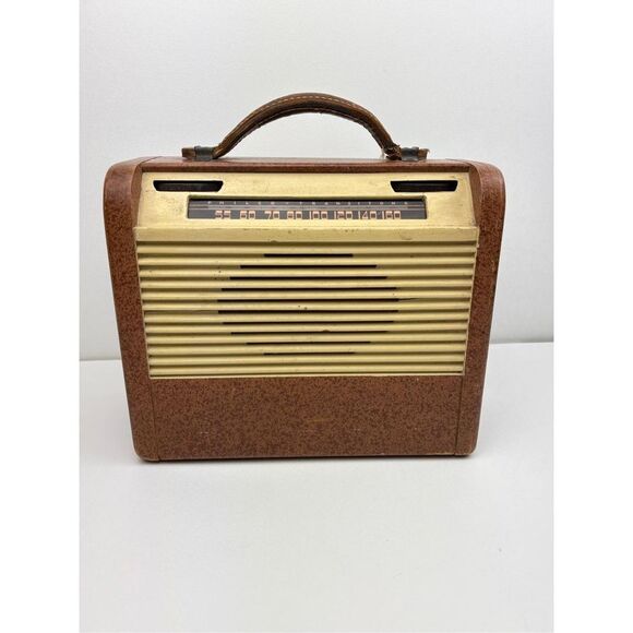 Antique 1949 Philco 48-300 Wood Portable Tube AM Radio Transitone Rolling Dials - Picture 1 of 10